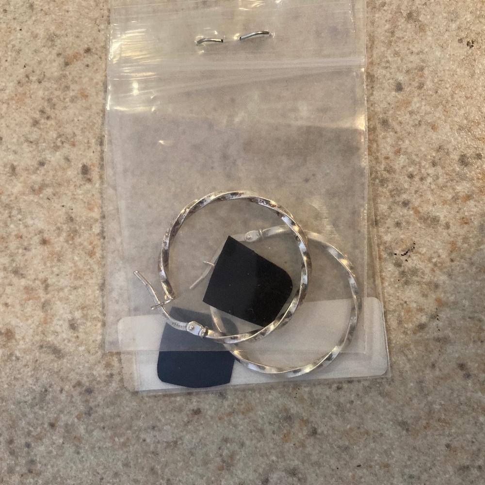 Opulenza Designs Italian Silver Hoops NIB